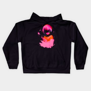 Pink Anime Girl Painting Kids Hoodie